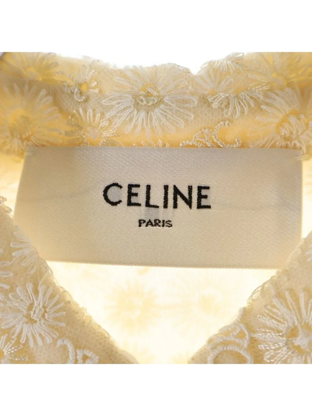 Celine Embroidered Babydoll Mini Dress in Tulle Triomphe Polyester Floral Baby